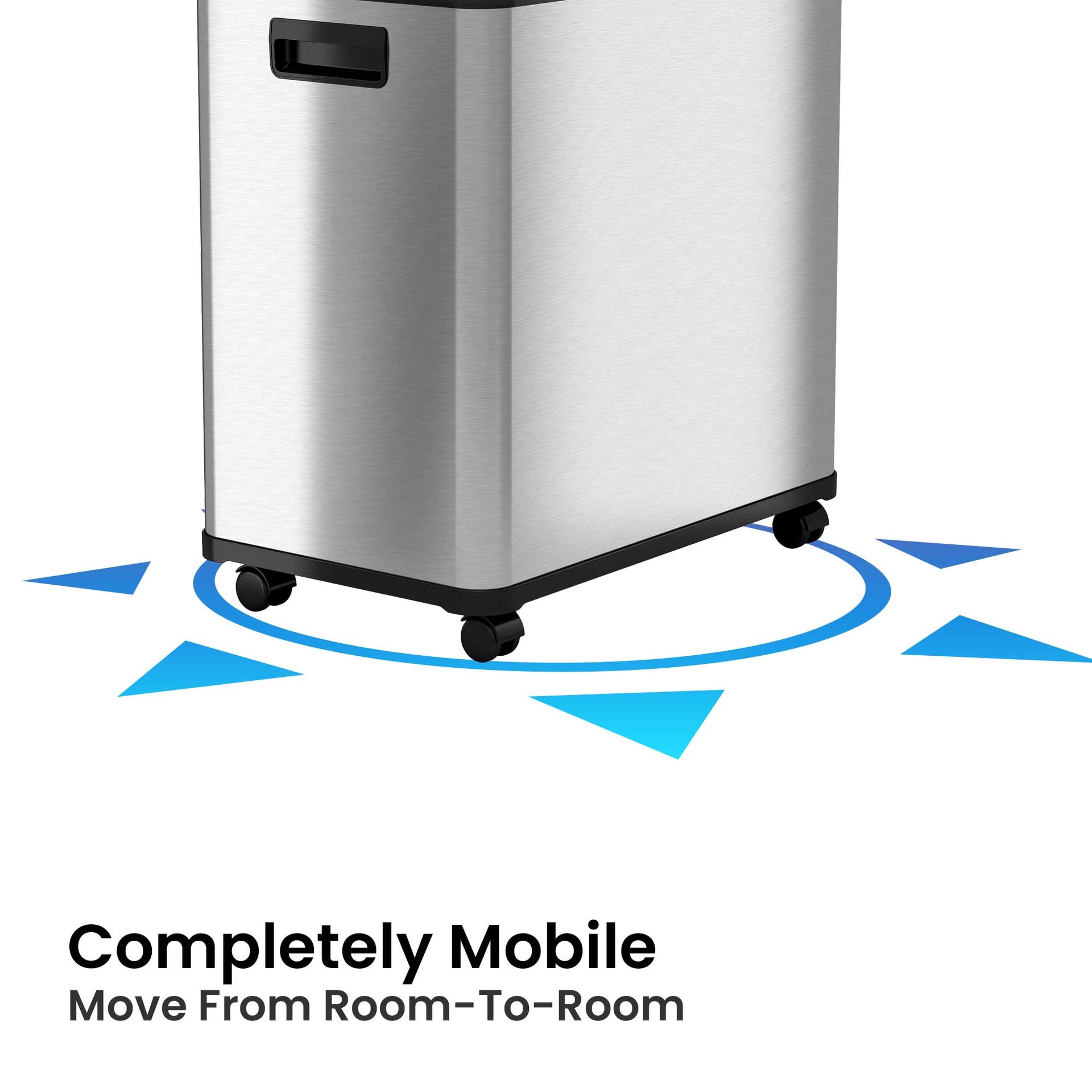 16 Gallon Dual-Compartment Stainless Steel Sensor Recycle Bin/Trash Can with Black Lid