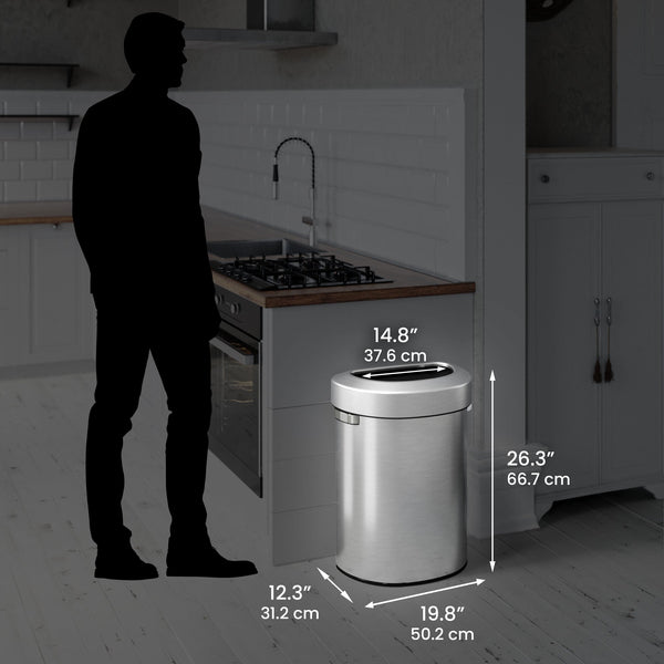 18 Gallon / 68 Liter Composite Semi-Round Open Top Kitchen Trash Can