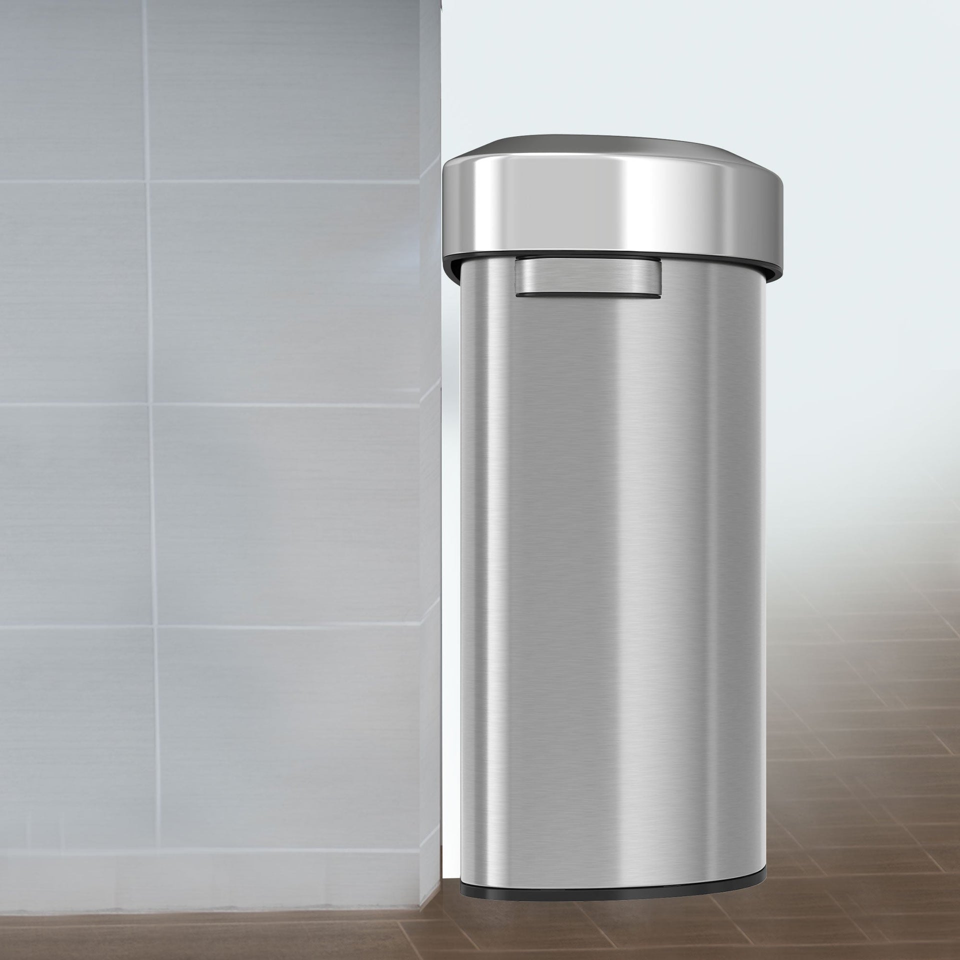 18 Gallon / 68 Liter Semi-Round Open Top Trash Can