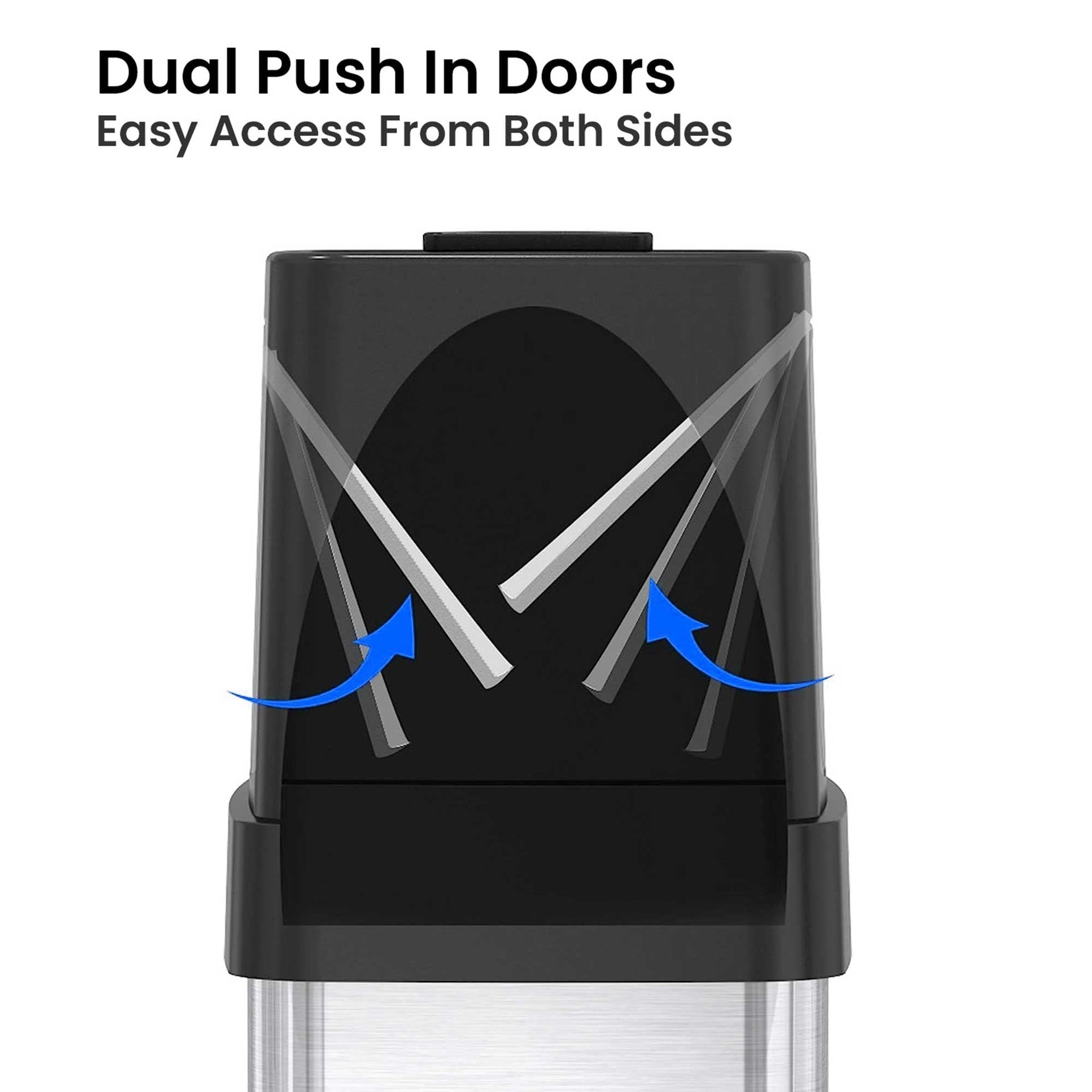 18 Gallon / 68 Liter Dual Push Door Trash Can with Wheels