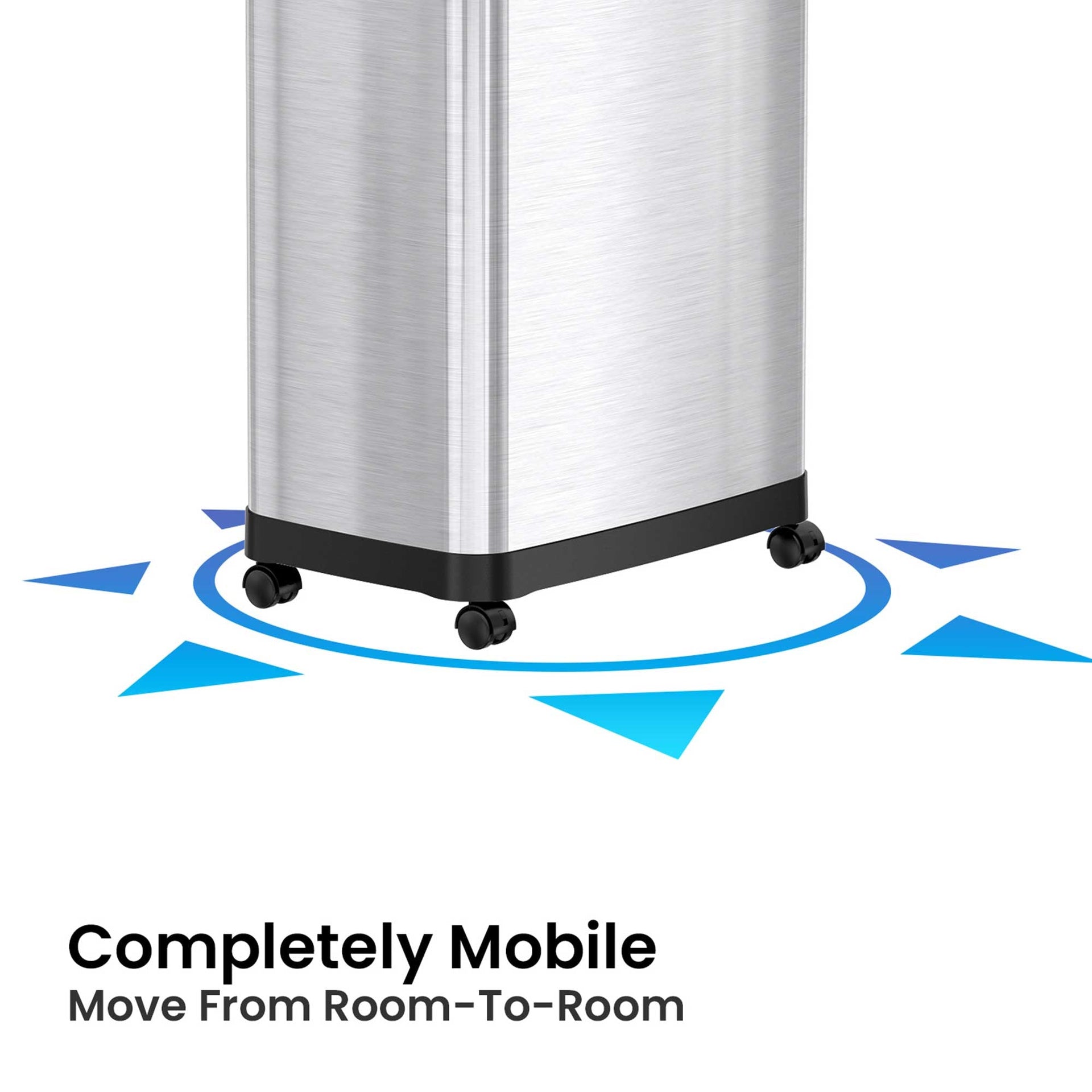 18 Gallon / 68 Liter Dual Push Door Trash Can with Wheels