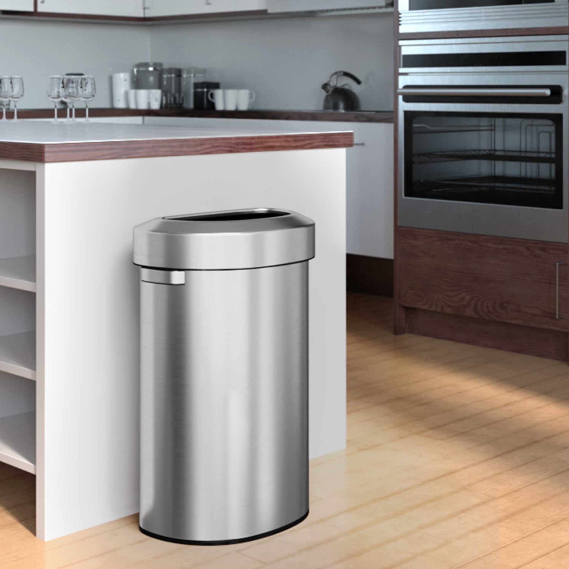 23 Gallon / 87 Liter Semi-Round Open Top Trash Can