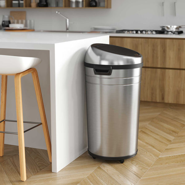 23 Gallon / 87 Liter Self-Contained Electric-Motor Sensor Kitchen Trash Can with Wheels and AbsorbX