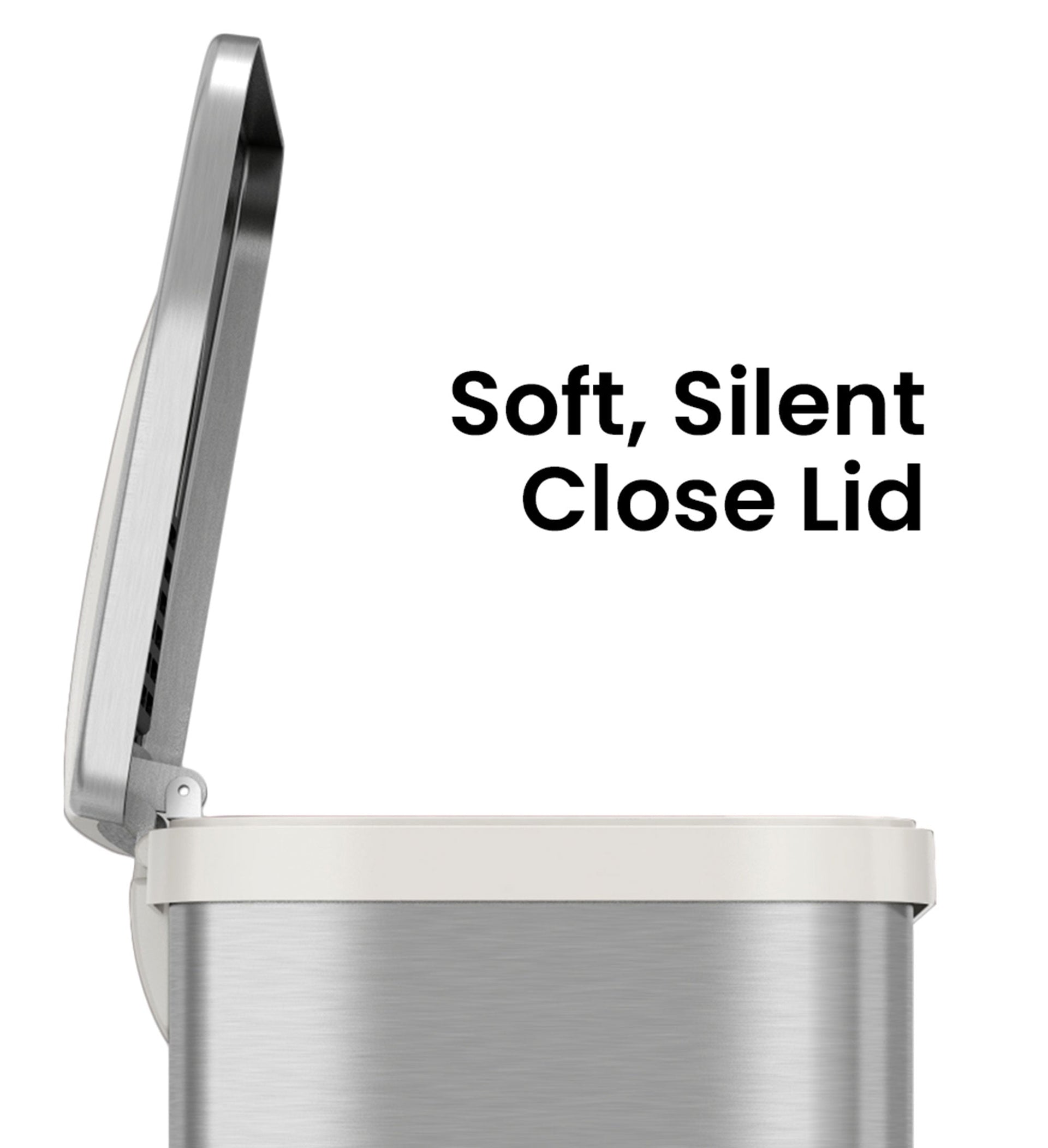 13 Gallon AutoStep Stainless Steel Pedal Sensor Trash Can (White Trim)