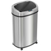 13 Gallon Oval Rolling Self-Contained Electric-Motor Sensor Kitchen Trash Can with Wheels and AbsorbX