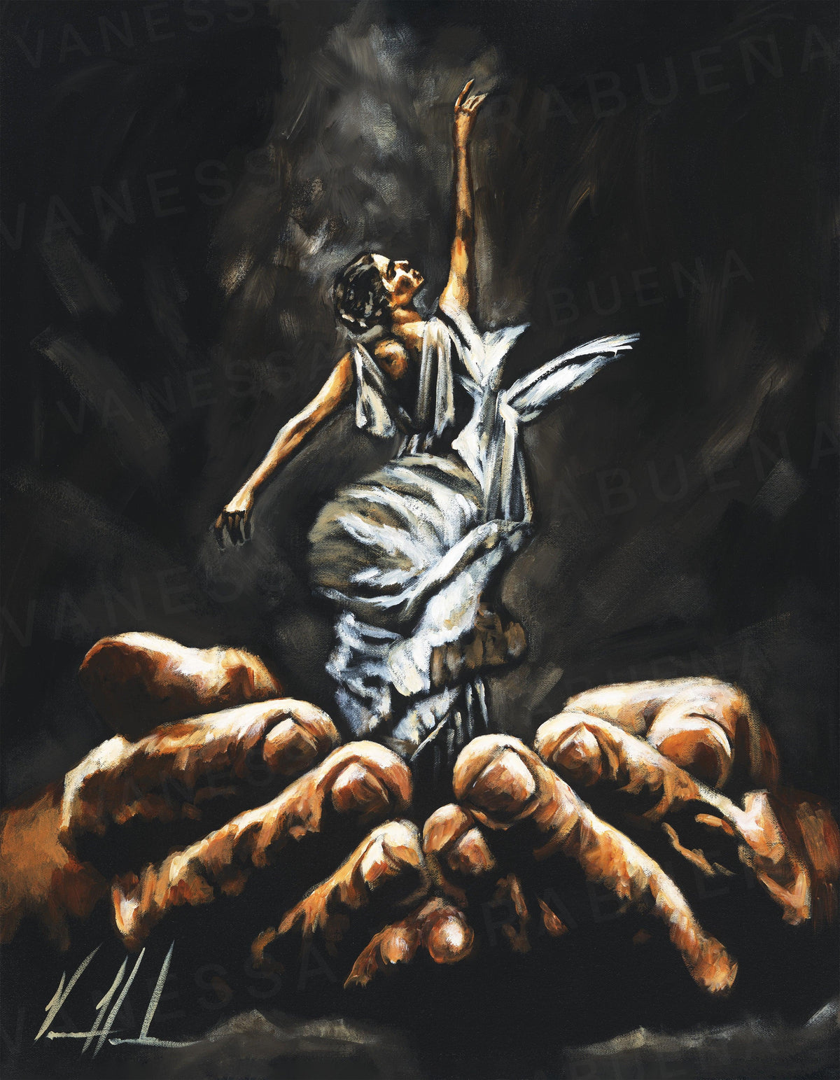 Endless Dance in the Father’s Hands - Black Background