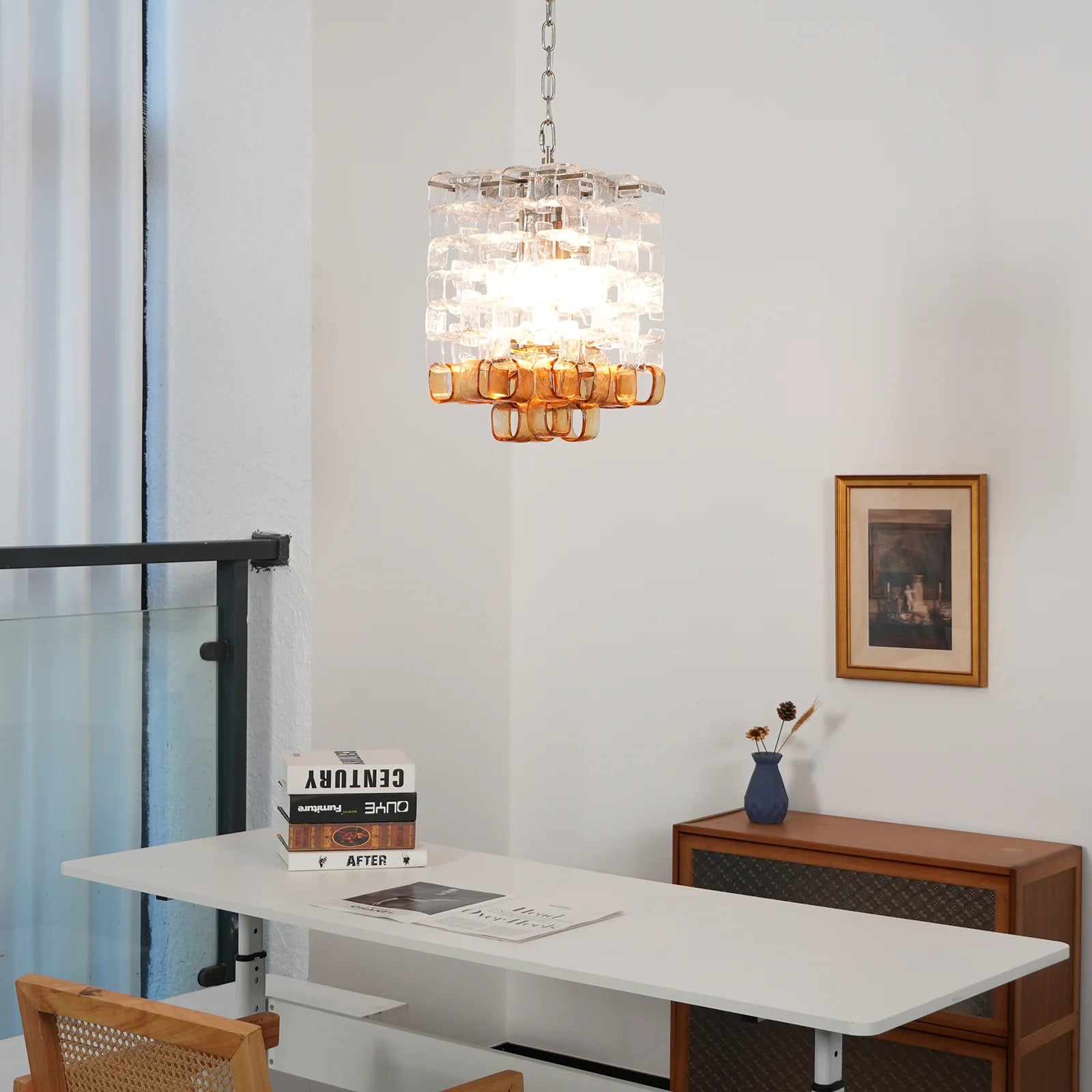 Ice Cube Glass Murano Chandelier