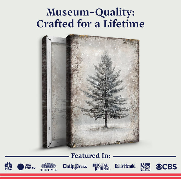Vintage Christmas Tree Wall Art with Free 100+ Christmas Print