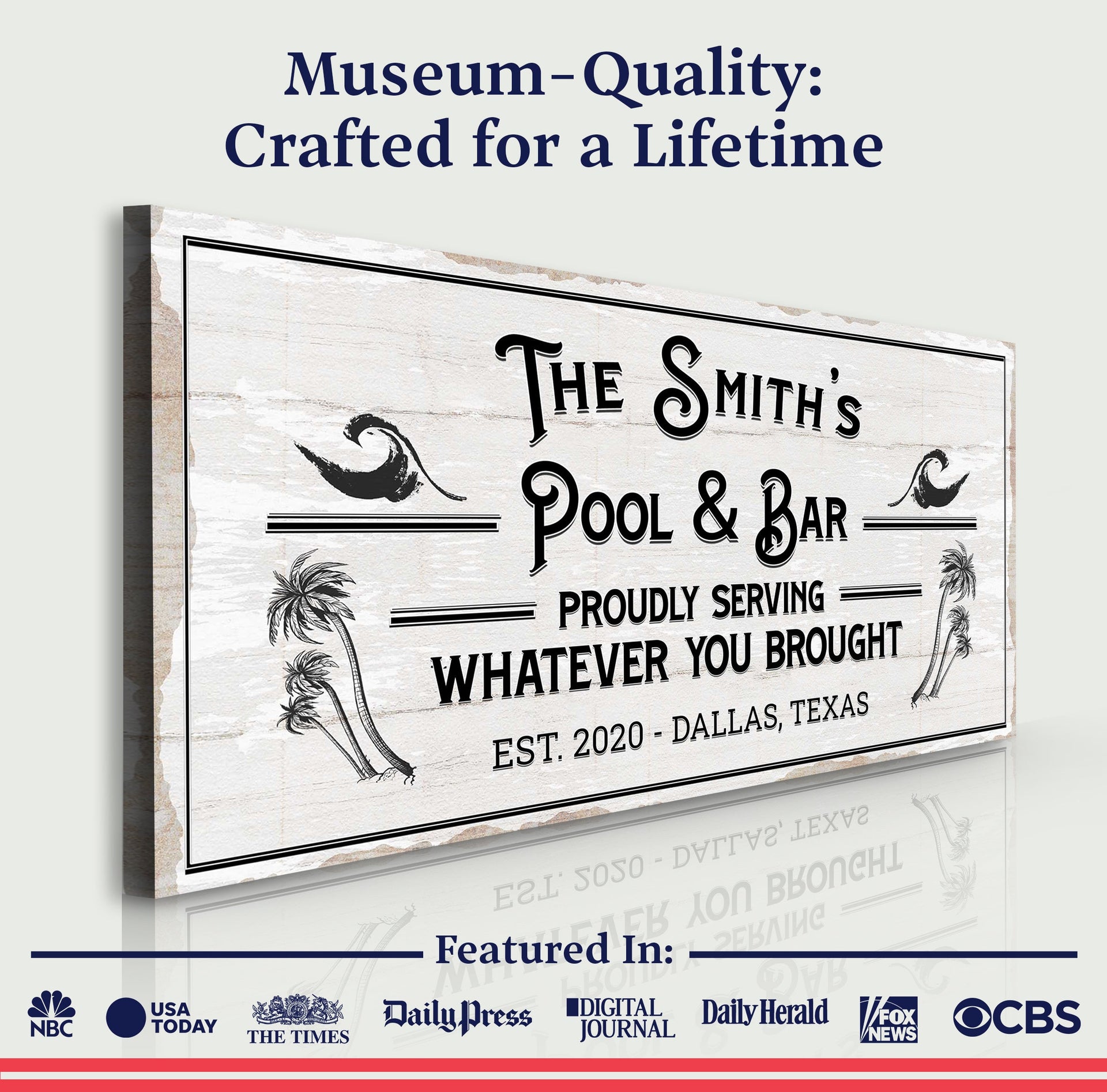 Personalized Rustic Pool And Bar Sign III