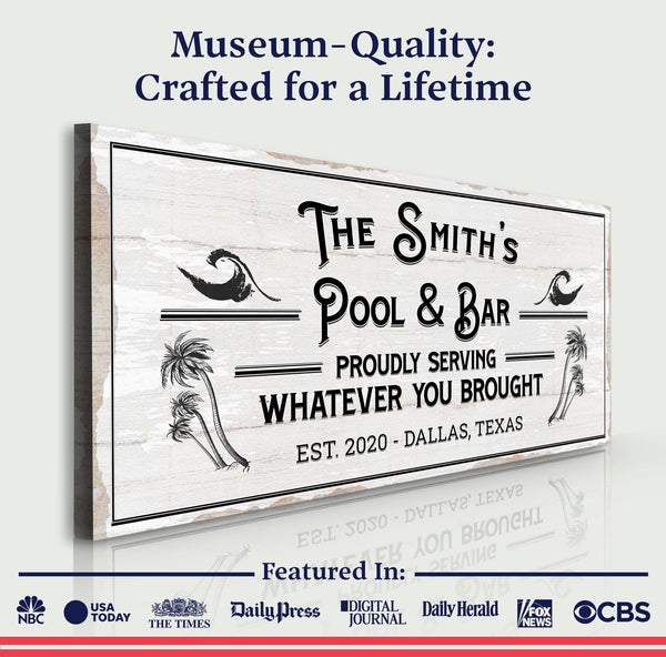 Personalized Rustic Pool And Bar Sign III