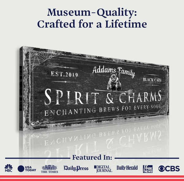 Black Cat’s Spirits & Charms Bar Halloween Sign