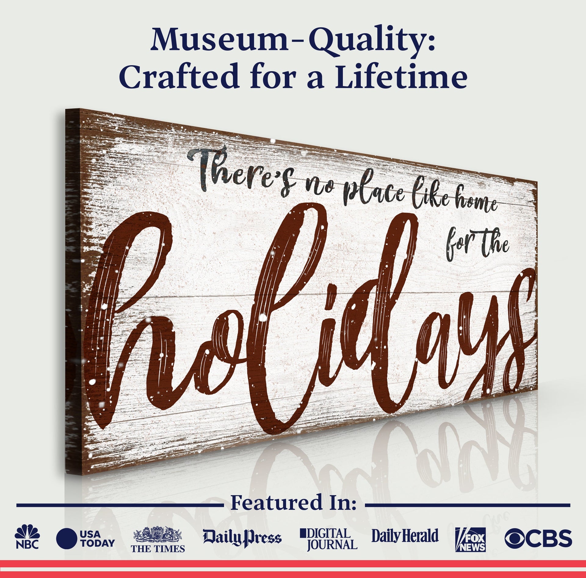 There's No Place Like Home for The Holidays Christmas Sign