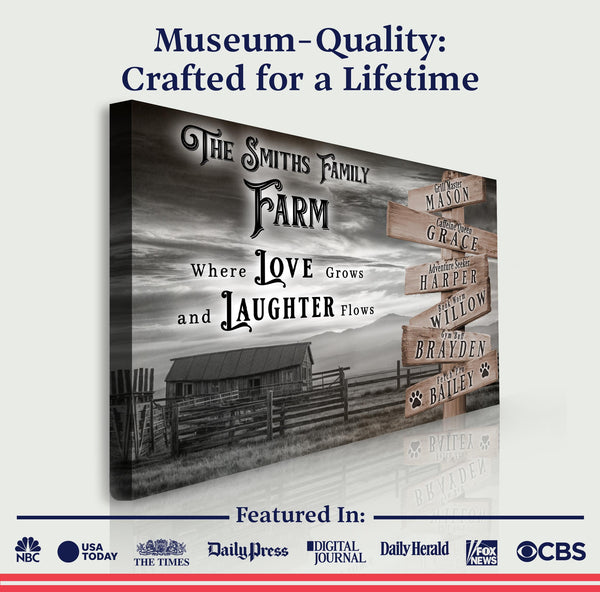 Where Love Grows And Laughter Flows Family Farm Names Sign