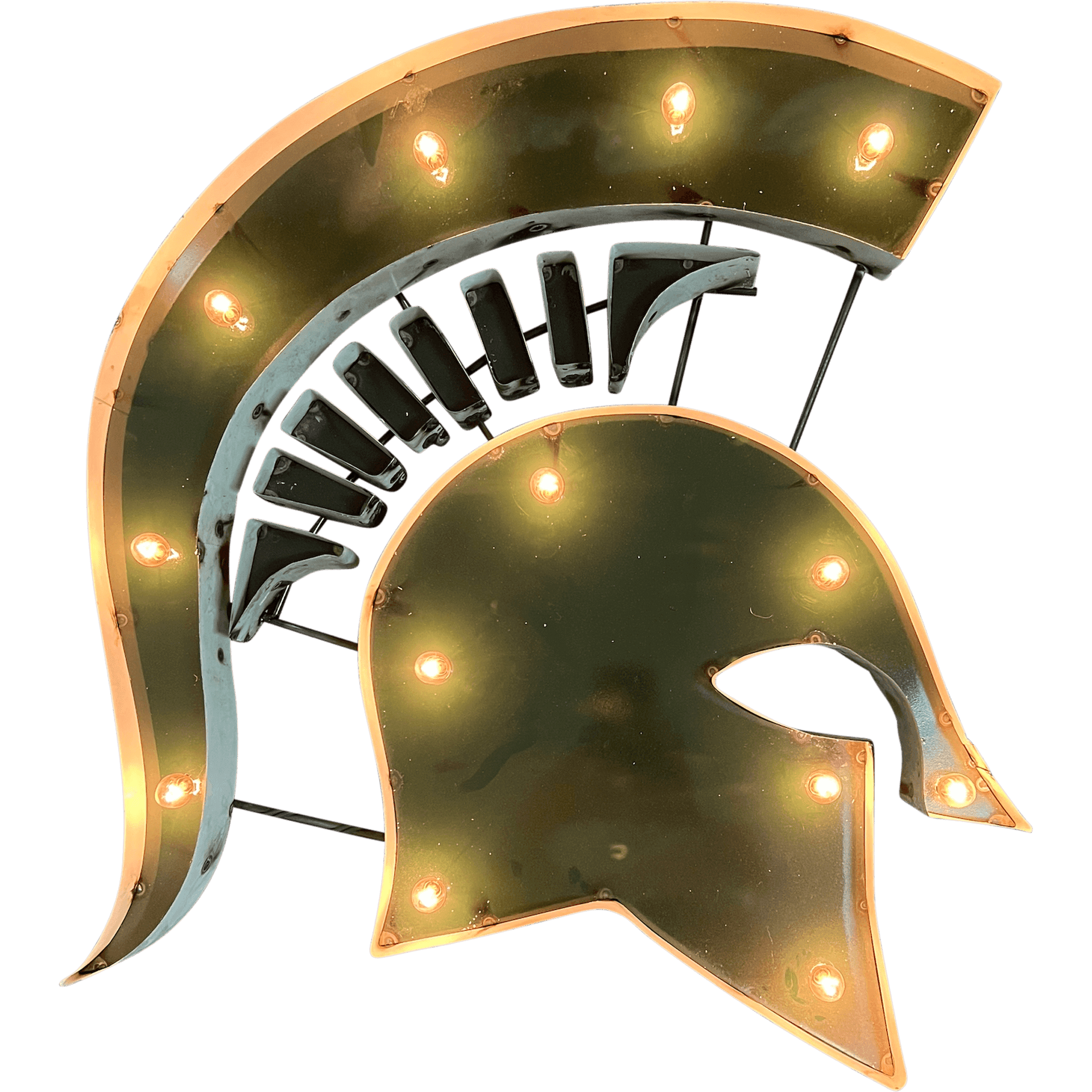 Michigan State Spartans Head Lighted Recycled Metal Wall Decor