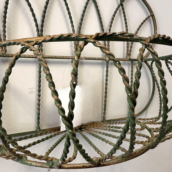 Rust Wrought Iron Wall Basket