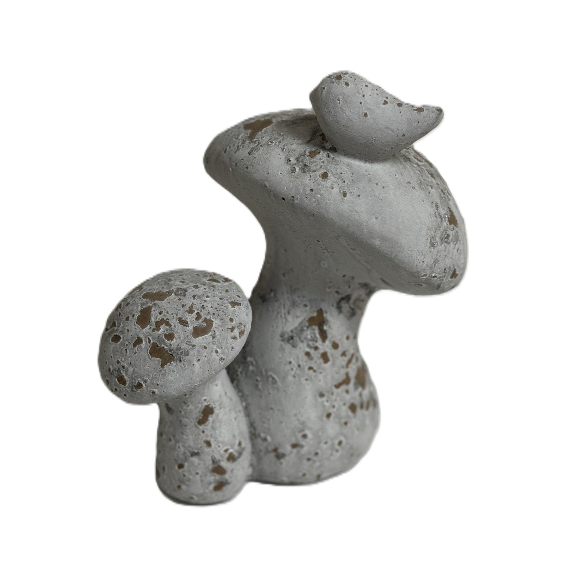 Distressed Cement Mushroom Décor
