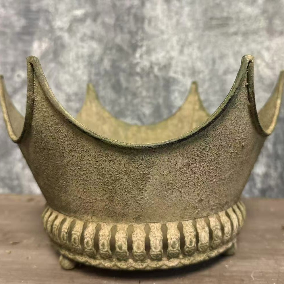 Rustic Metal Crown Planter