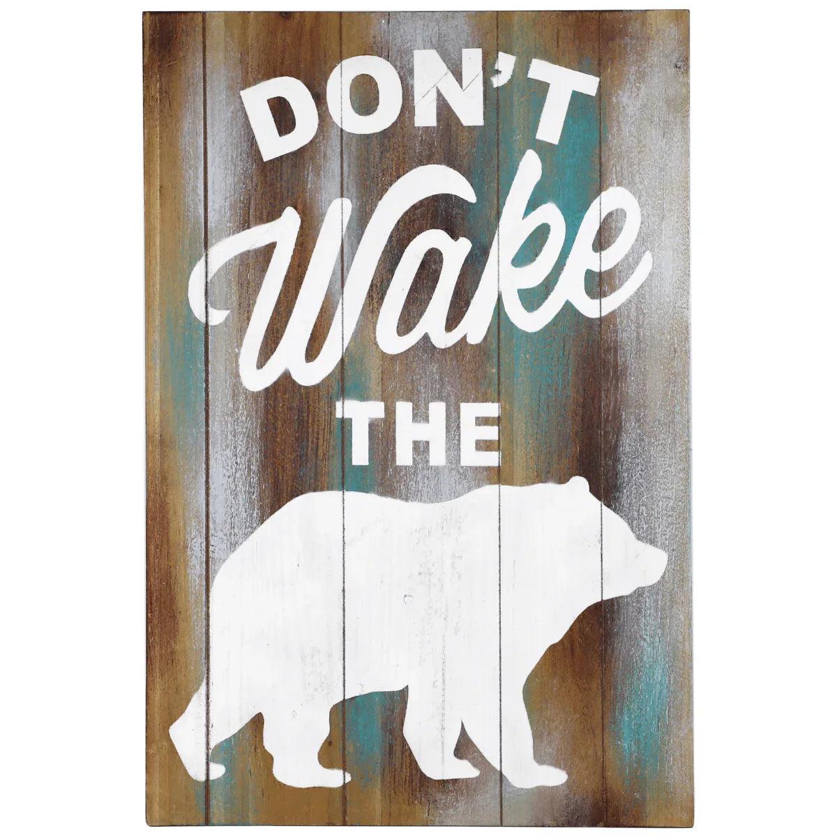 Don't Wake The Bear Barnwood Sign - Gifts for You 'n Me