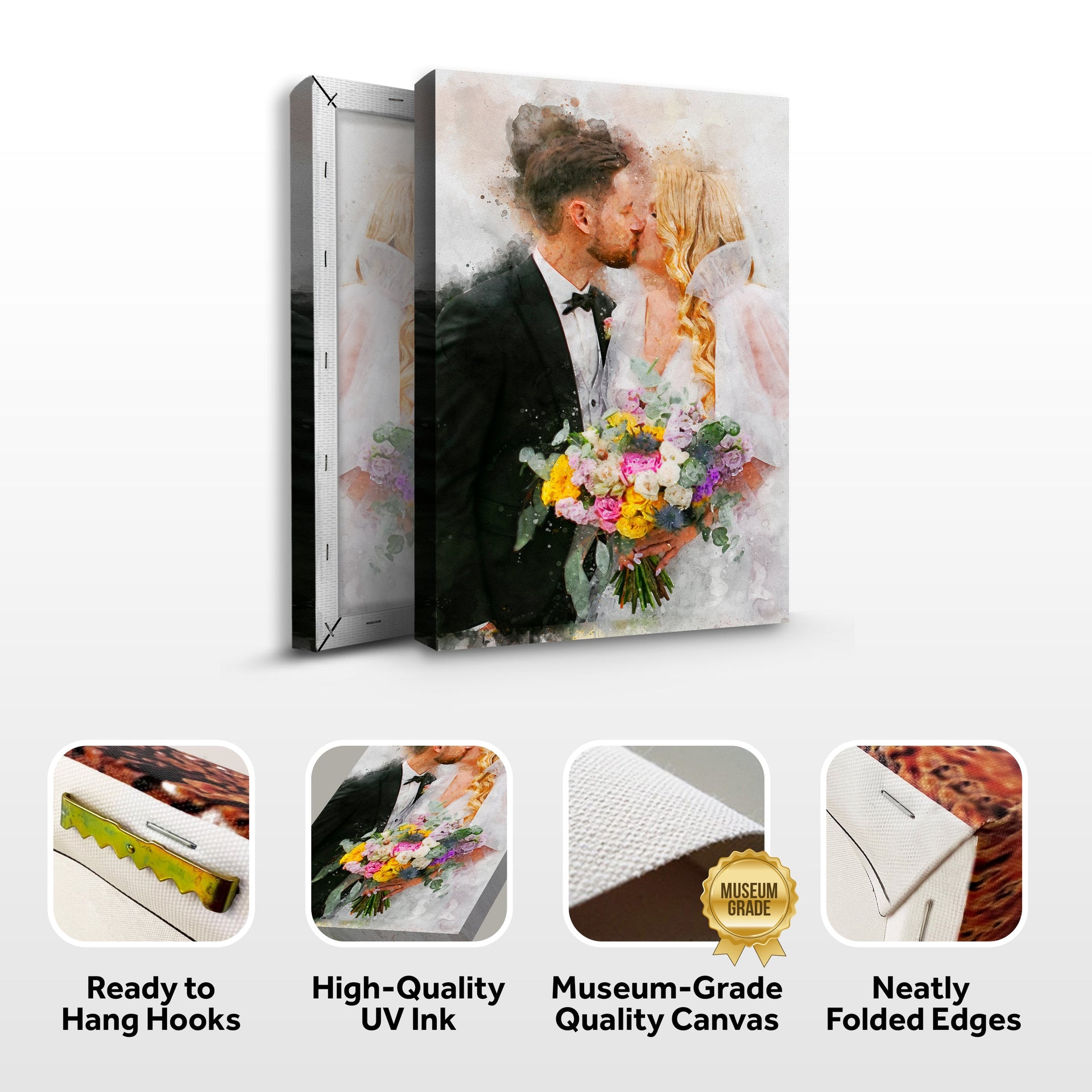 Custom Wedding Watercolor Portrait