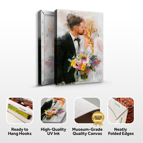 Custom Wedding Watercolor Portrait