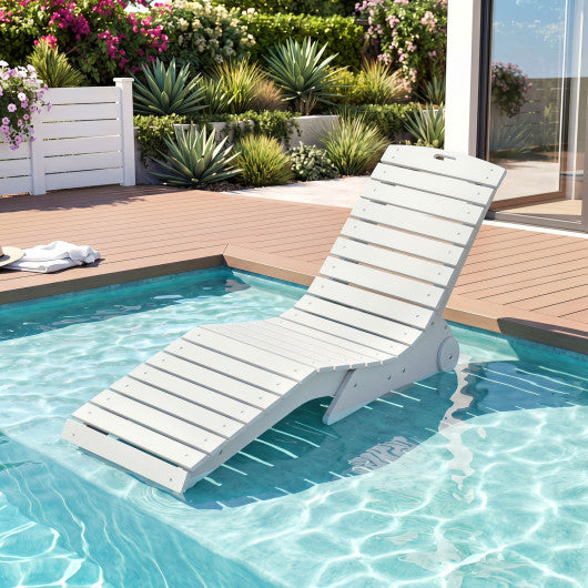 In-Pool Lounge Chair with Weighted Anti-Floating Design 450 LBS for Baja Shelf-White