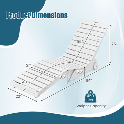 In-Pool Lounge Chair with Weighted Anti-Floating Design 450 LBS for Baja Shelf-White