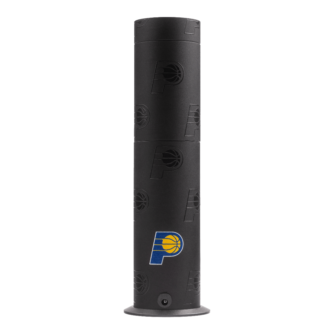 Black cylindrical product with Indiana Pacers logo on a white background