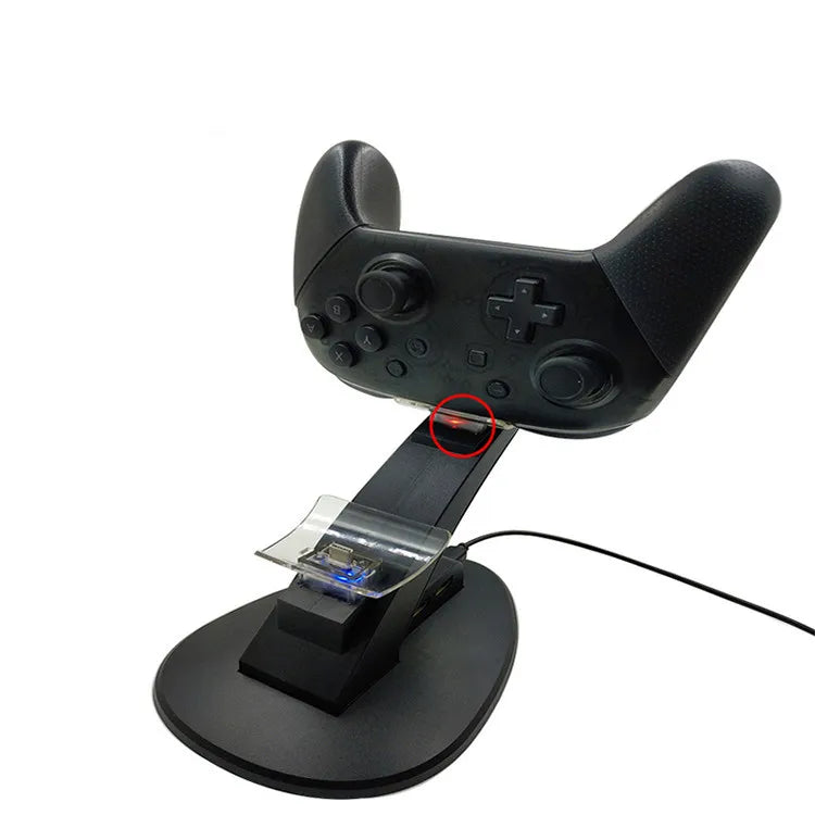 LED Light Indicator Dual USB Controller Charger Charging Dock Station Stand Cradle for Nintend Switch Pro Controller NS Gamepad