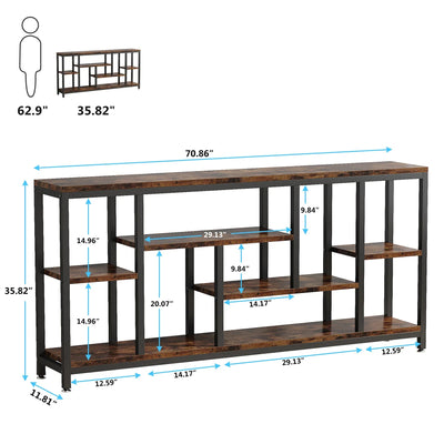 Industrial Metal Console Table, 70.9