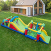 Inflatable Obstacle Course Bounce House with Dual Slides with 2 680W Blower