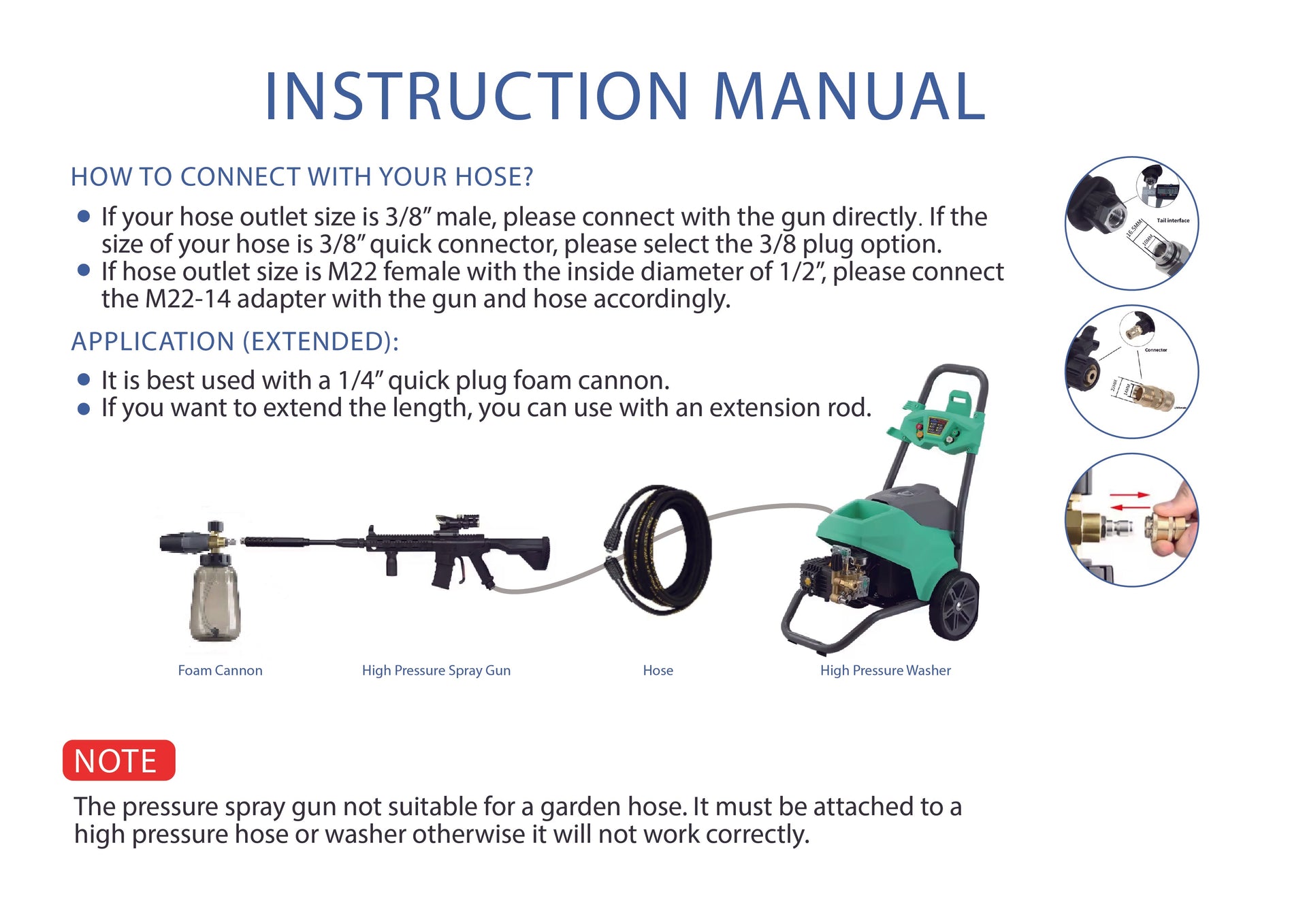 Pressure Washer Gun, Car Cleaning Tool Unique Mechanism, High Pressure Spray Washing Equipment - for Car Wash, Military, Patriotic, Police-Inspired Design, Precision Cleaner