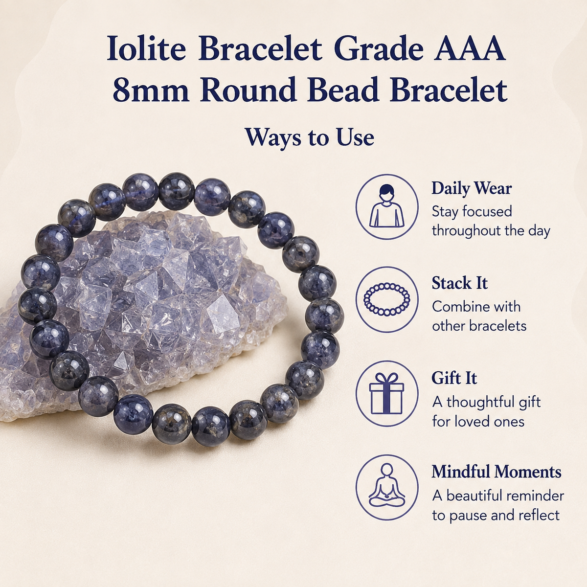 Iolite Bracelet (Self- Healing and Dreams)