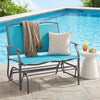 Iron Patio Rocking Chair for Outdoor Backyard-Turquoise