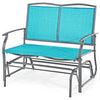 Iron Patio Rocking Chair for Outdoor Backyard-Turquoise - Turquoise