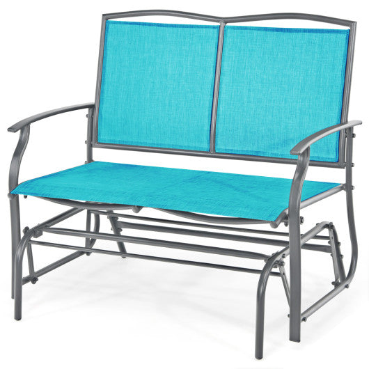 Iron Patio Rocking Chair for Outdoor Backyard-Turquoise