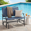 Iron Patio Rocking Chair for Outdoor Backyard and Lawn-Navy
