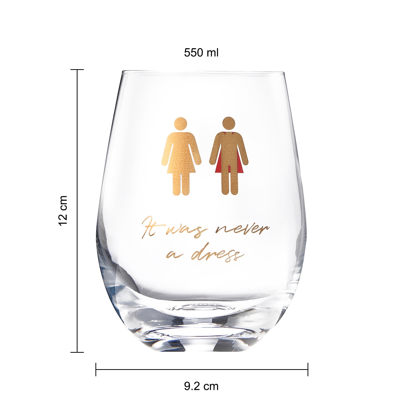 It Was Never a Dress, It Was Always a Cape Wine Glass, Gift for Mom, Women, Wife, Girlfriend, Empowering Feminist Mug - | Gifts for Friends RBG Wine Glass for Birthday, ItWasNeverADress