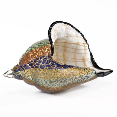 Murano Style Artistic Glass Large Conch Shell L 13 x h 8