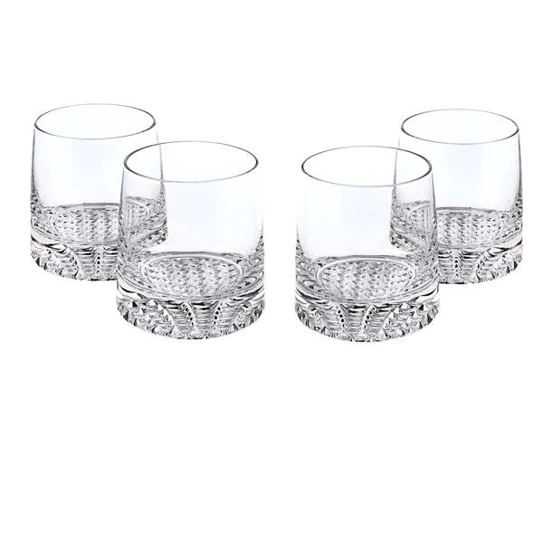 Park Avenue European Mouth Blown Lead Free Crystal Whiskey Rocks or DOF Set - Set 4