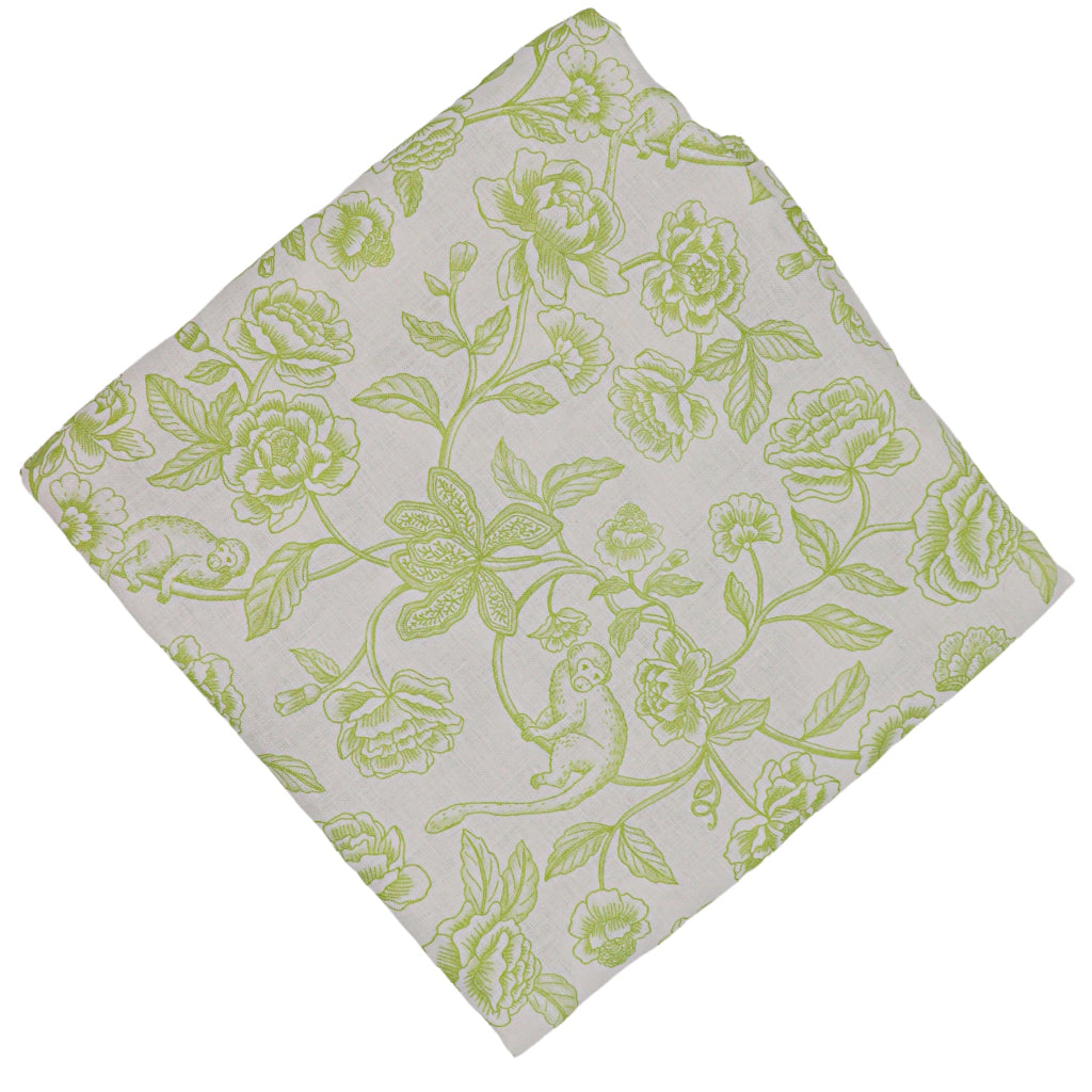 Ivory Flora Parlour Premium Linen Tablecloth