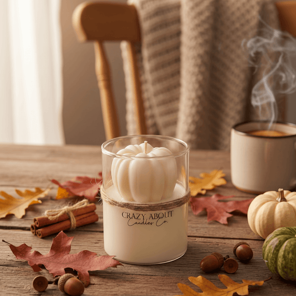 Pumpkin Candle in Glass Jar | Fall Soy Wax Candle