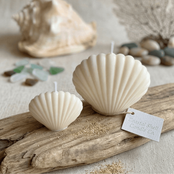 Shell Candle | Handmade Coastal Decor