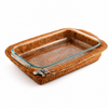 Orchid Hand Woven Wicker Rattan 3qt Rectangular Casserole Holder