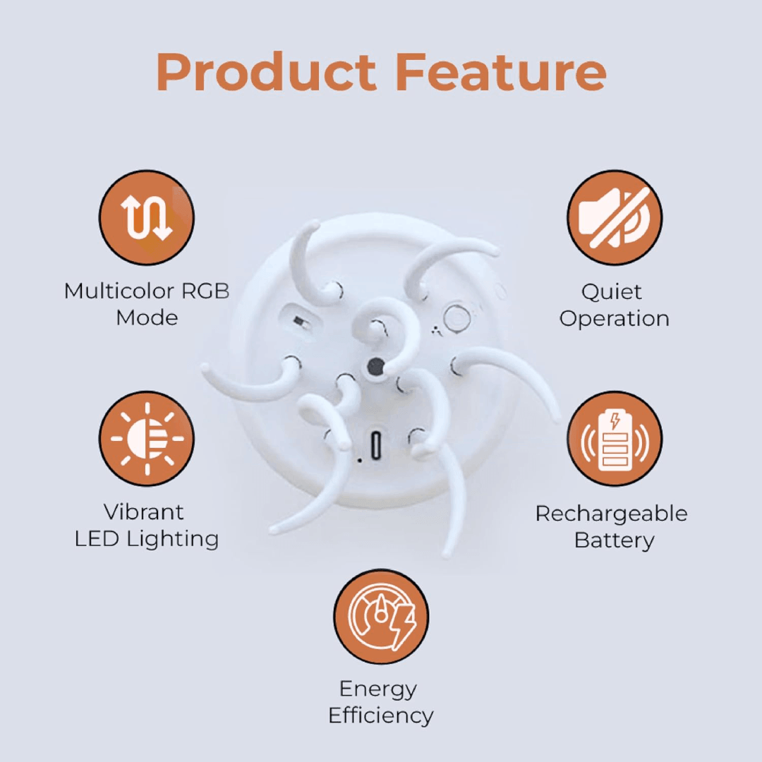 LED Jellyfish Lamp RGB Color Changing Mood Light with Voice Control