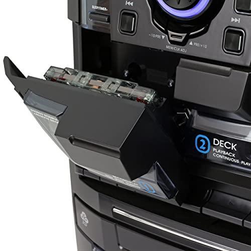 JENSEN Shelf Stereo System with Bluetooth, Turntable, 3-CD Changer & Dual Cassette - Gifts for You 'n Me