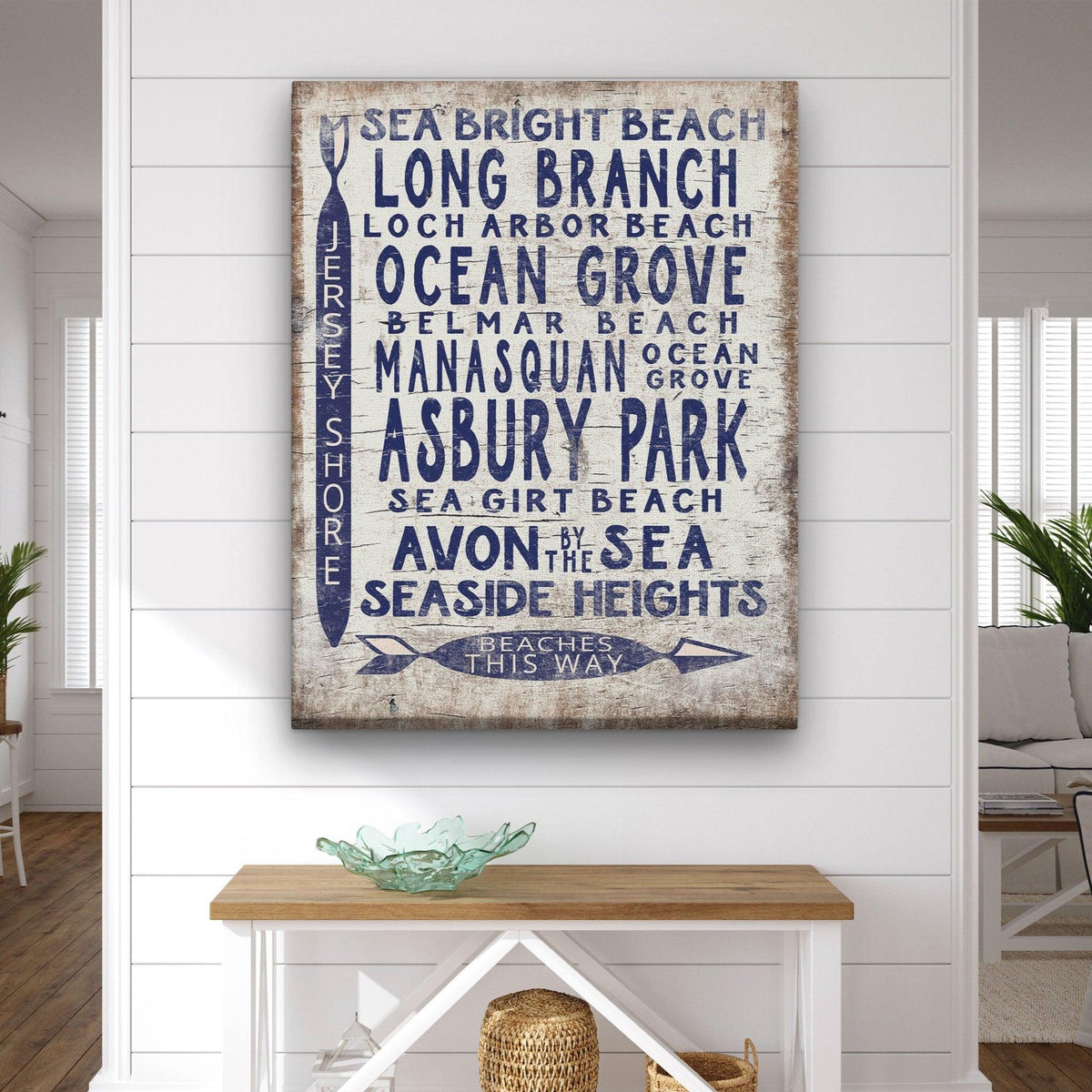 Vintage Jersey Shore Beach Sign | Asbury park, Sea Girt, Manasquan, Seaside Heights