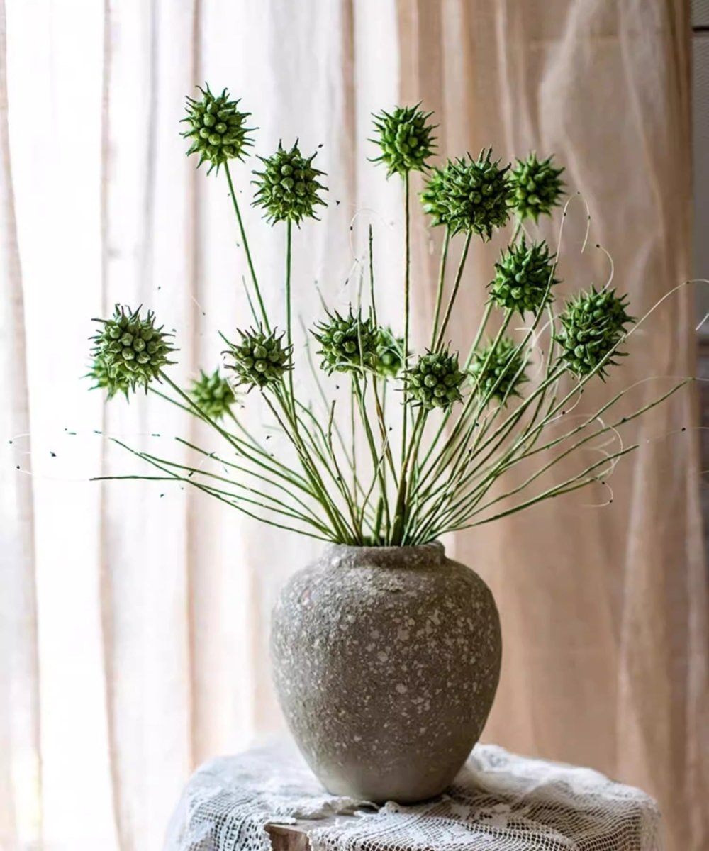 Faux Thistle Seed Pod Stem 33