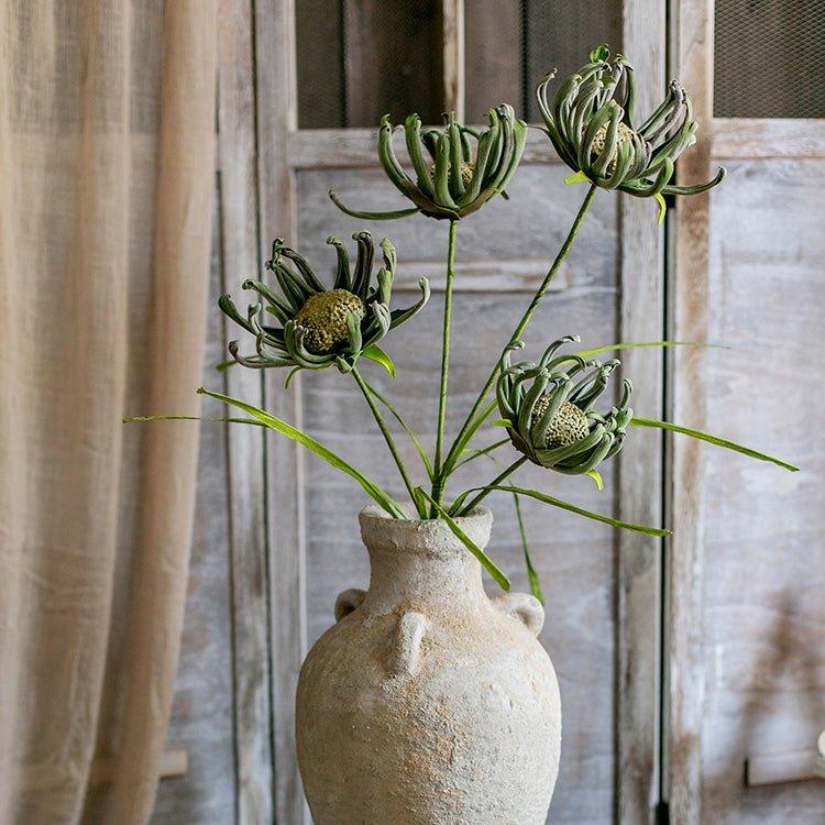 Faux Silk Artificial Sunflower Stem in Green 39