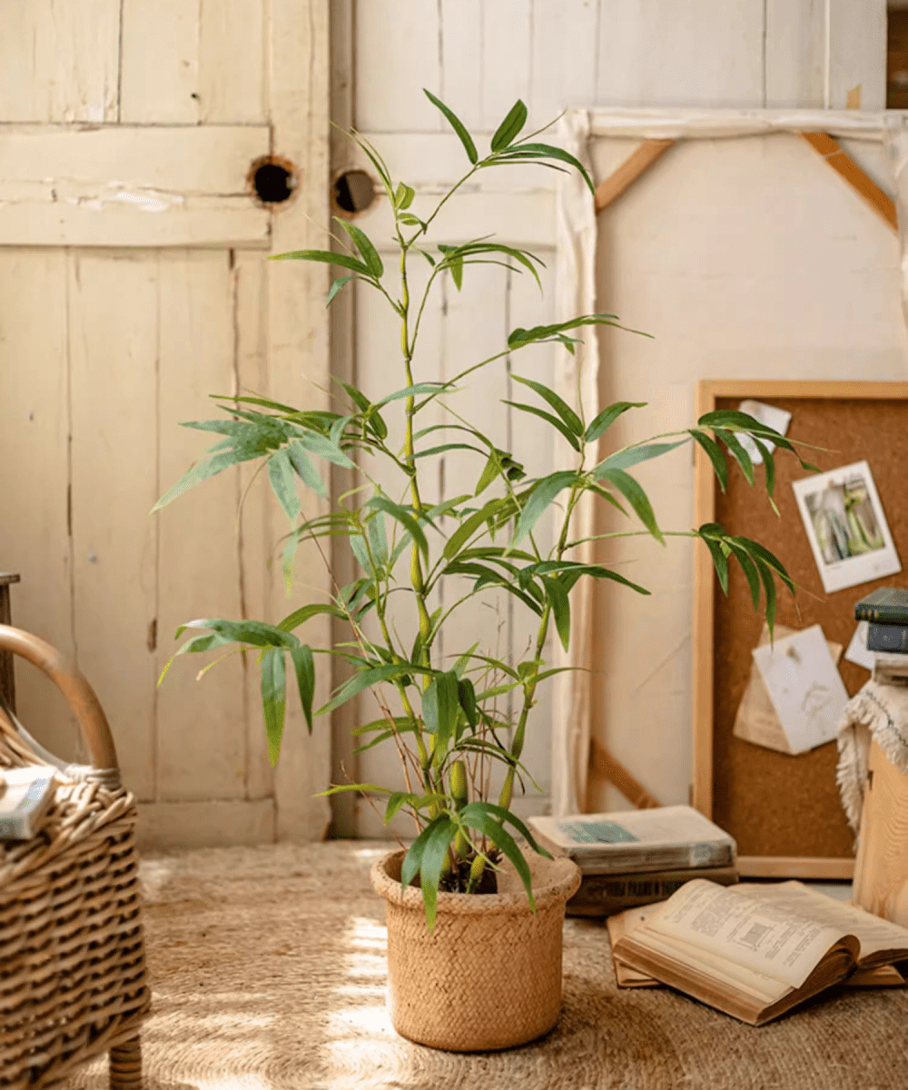 Artificial Bamboo Leaves in Pot