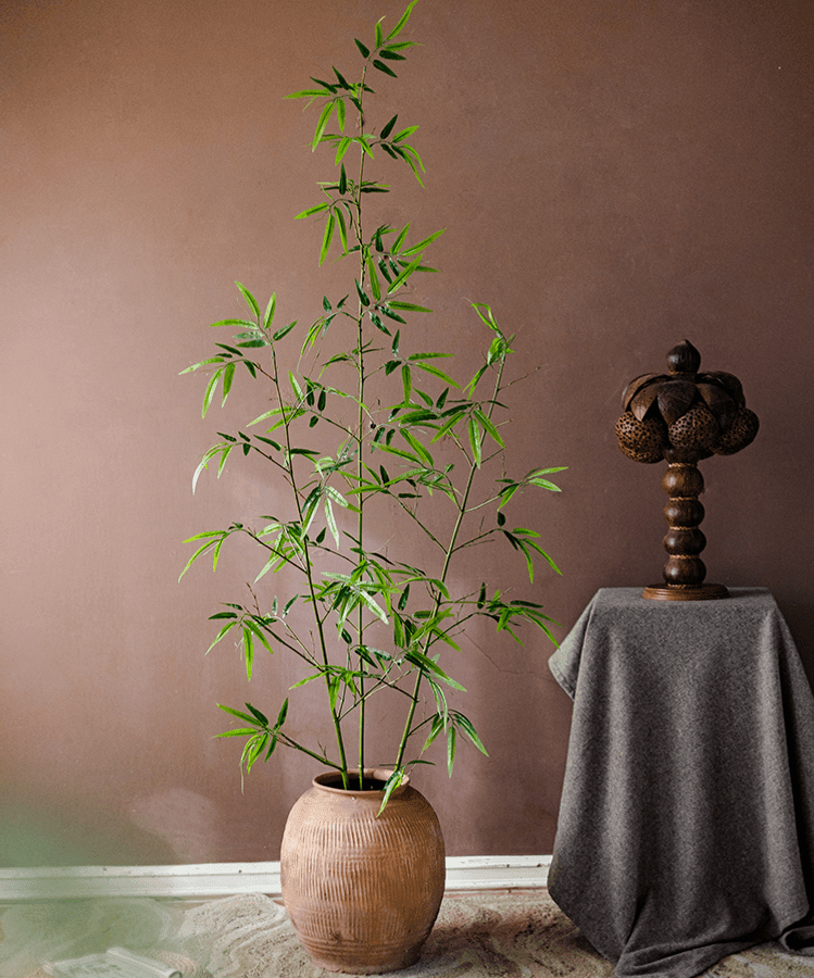 Artificial Bamboo Stem Faux Screen Plant Set of 10